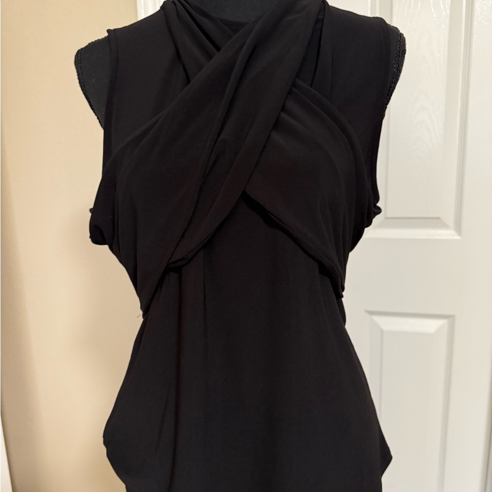 Halogen Black Draped Tank Top